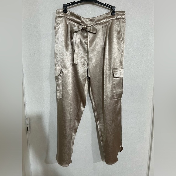 NWT Ramy Brook New York Pocket Allyn pants size L gold - Picture 1 of 5